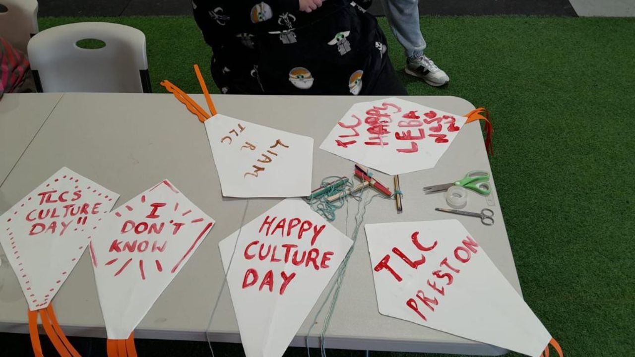 paper kites made by those that participated the traiditional day of TLC